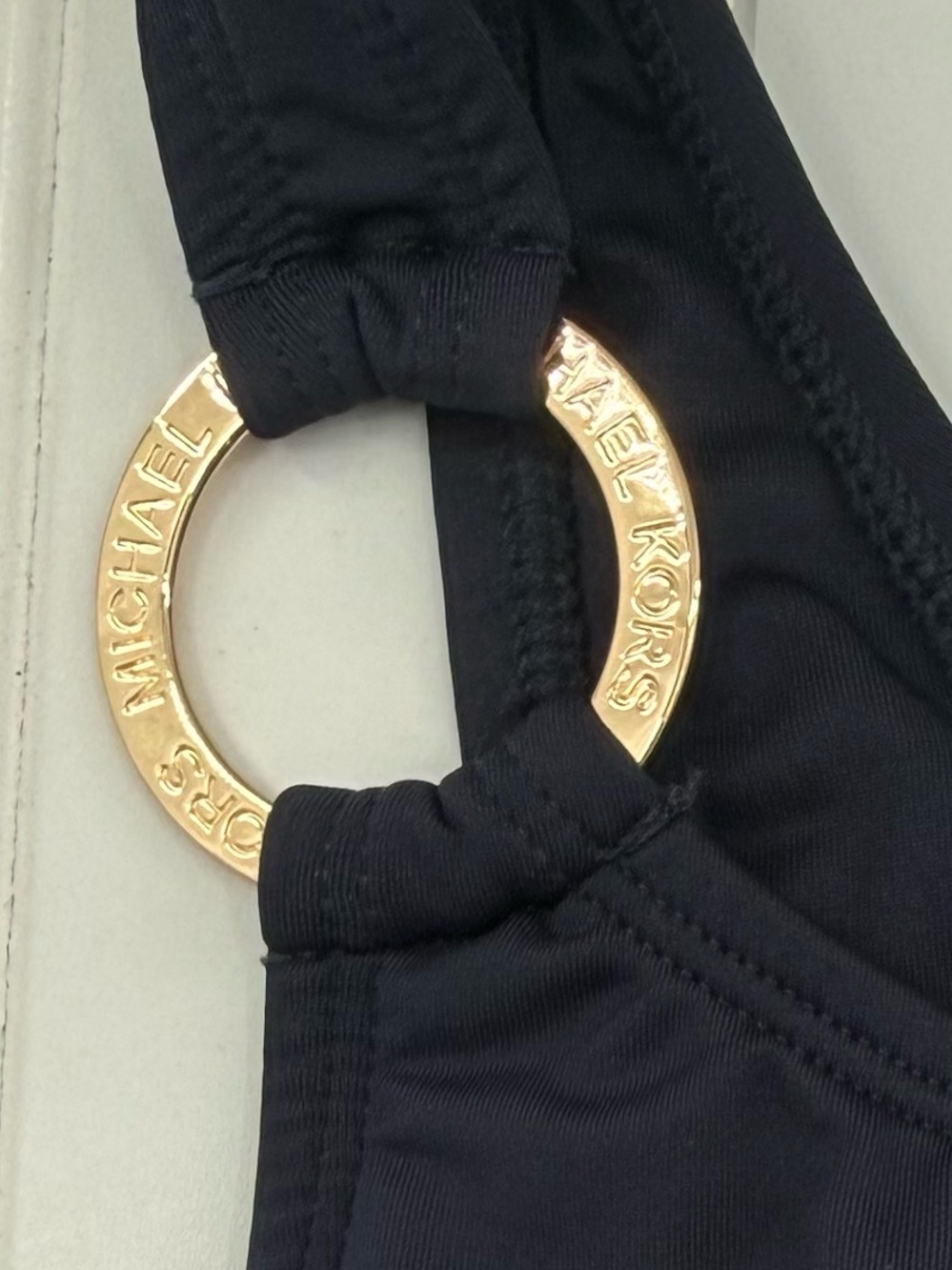 NWOT Michael Kors Navy Blue One Shoulder O-Ring Cut-Out One Piece Swimsuit 10 - Picture 4 of 10